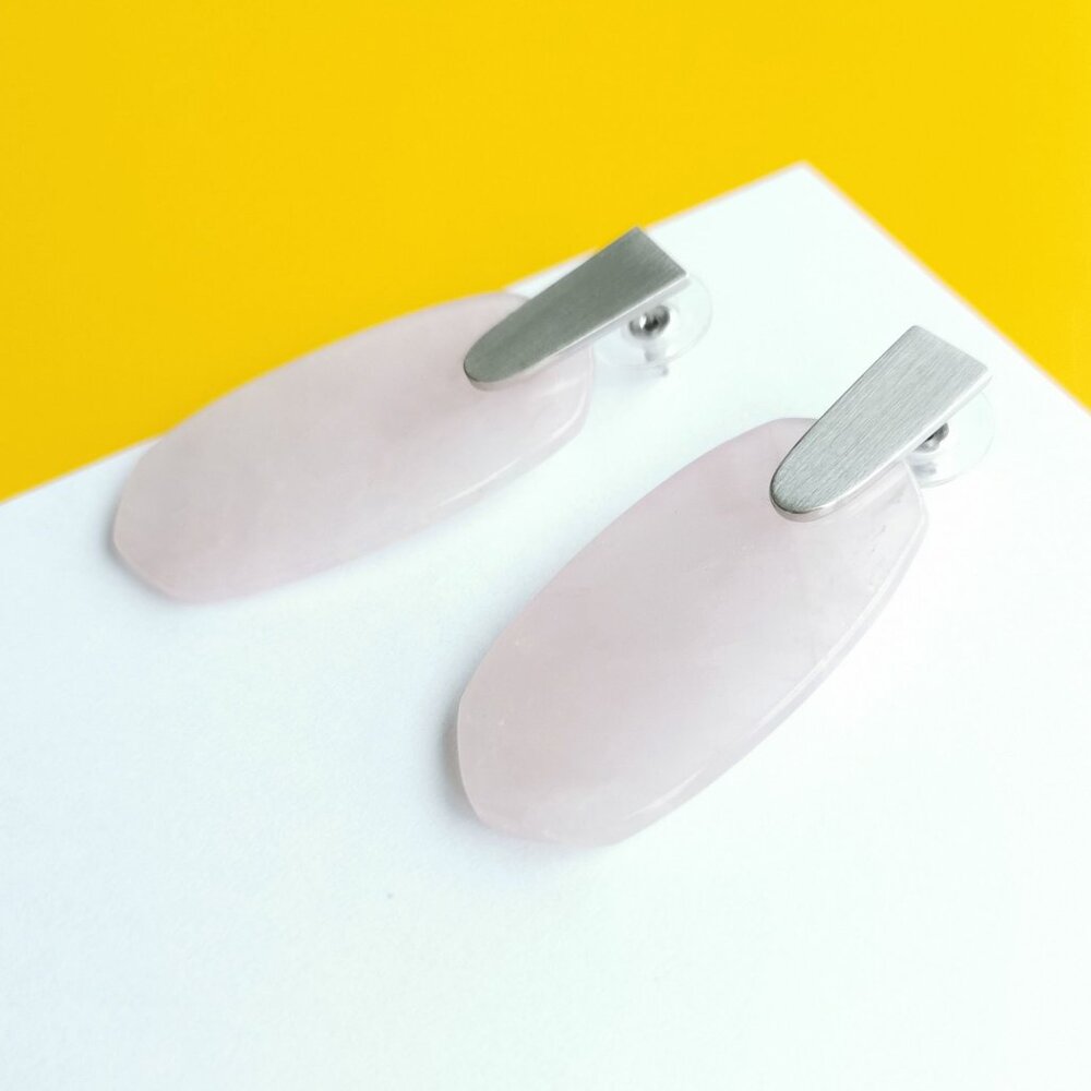 Aragon Silver Rose Quartz Earrings by Kendra Scott
